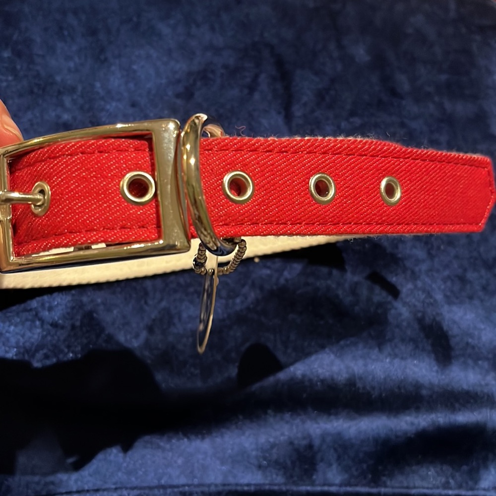 NWT too! Fashionable Red & White 22 Inch Dog Canine Neck Collar Studded - Picture 6 of 6